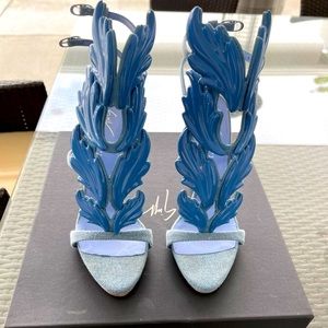 Giuseppe Zanotti Cruel Summer Denim Leather Wing